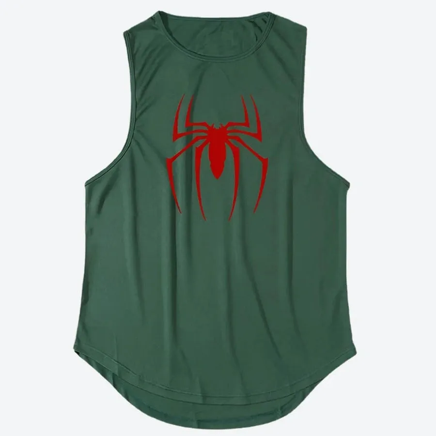 Men's Graphic Spider Print Tank Tops