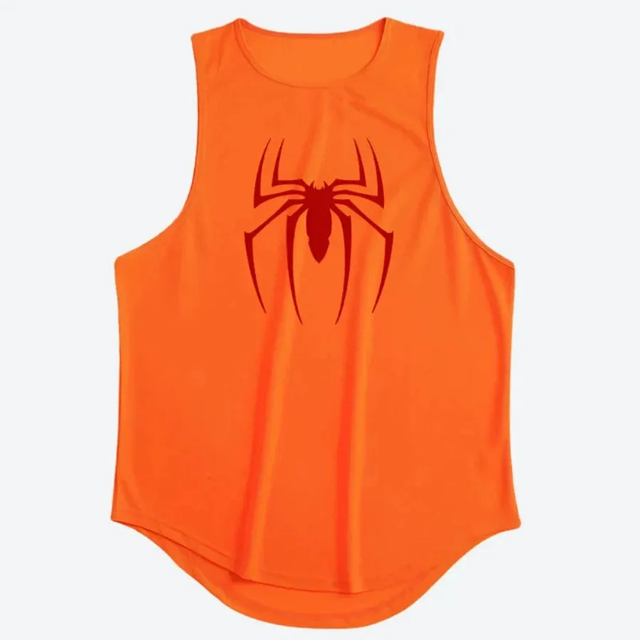Men's Graphic Spider Print Tank Tops