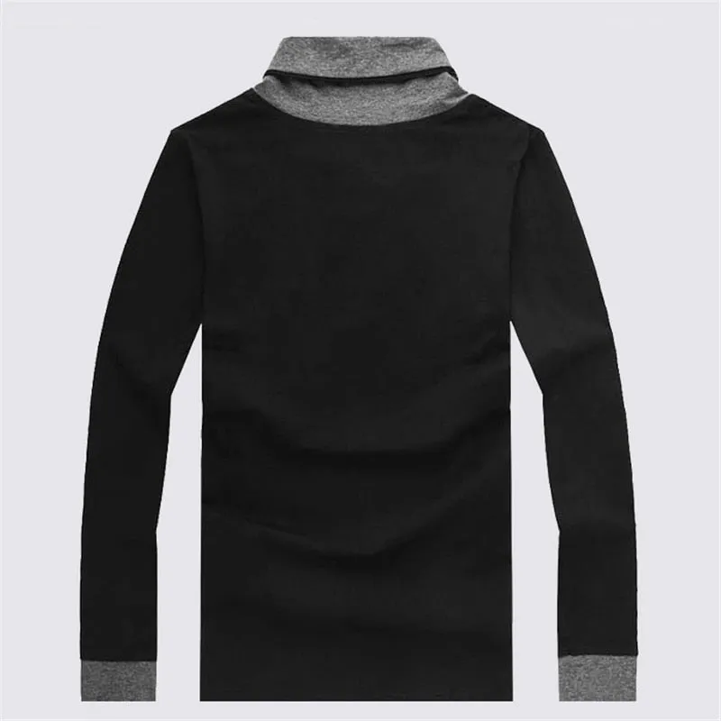 Men's long sleeved v-neck cotton t-shirt