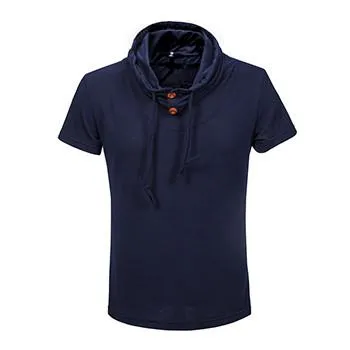 Men's Short Sleeve High Collar Tee Up To 3XL