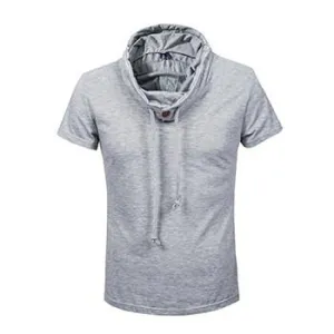 Men's Short Sleeve High Collar Tee Up To 3XL