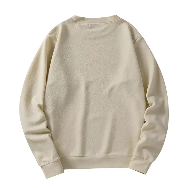 Men's Tops Round Neck Long Sleeved Sweatshirt