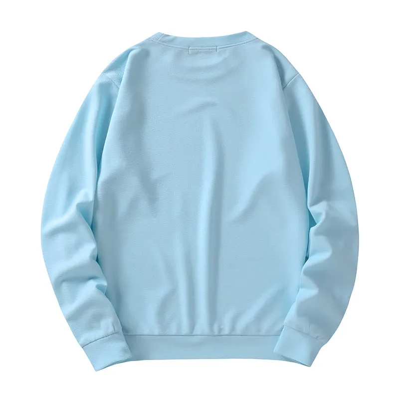 Men's Tops Round Neck Long Sleeved Sweatshirt