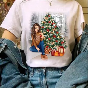 Merry Christmas Women White T-Shirt k