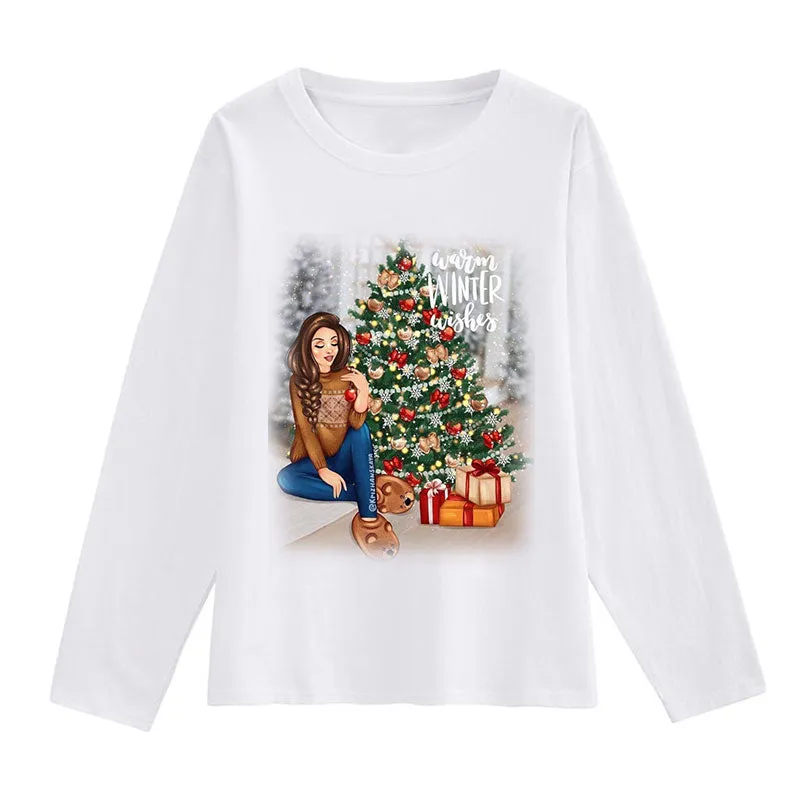 Merry Christmas Women White T-Shirt k
