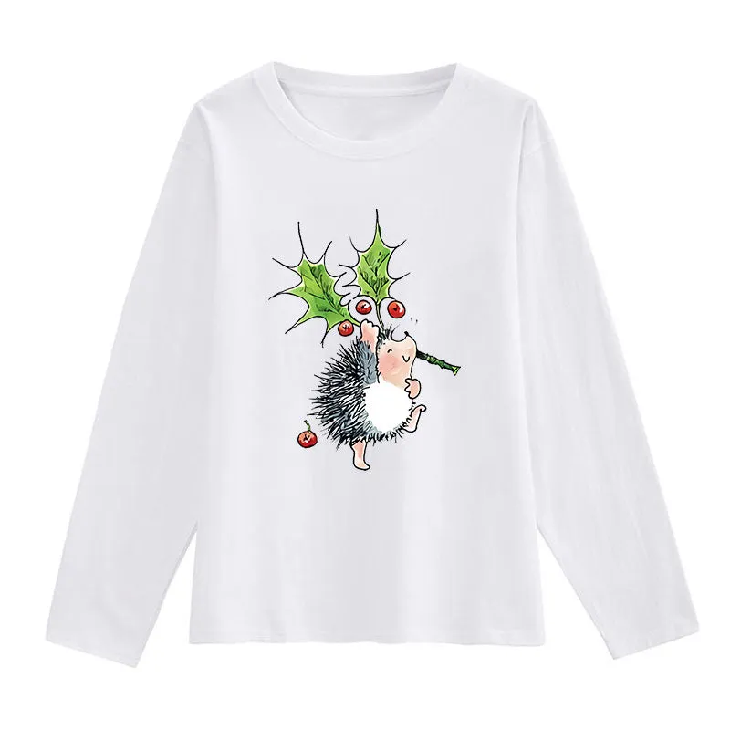 Merry Christmas Women White T-Shirt V