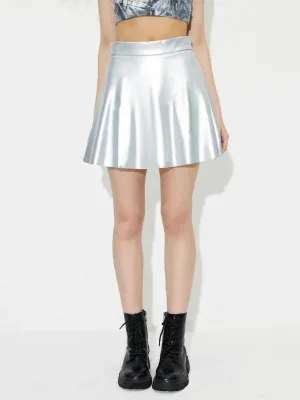 Metallic Flared Skirt