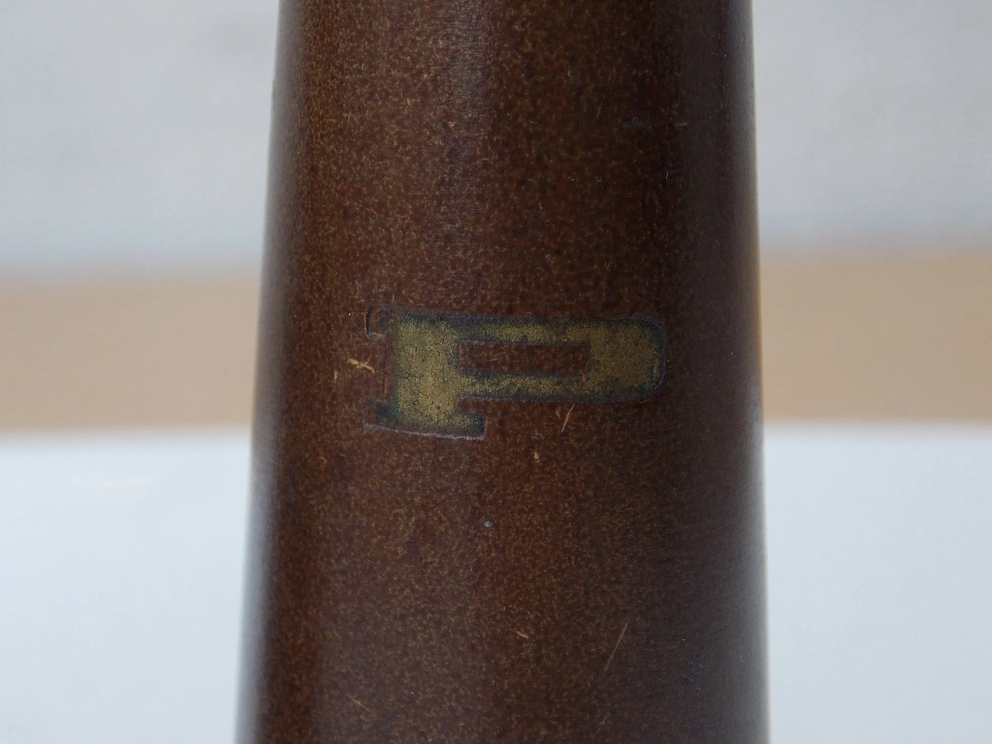 Mid Century Brown Gold Salt & Pepper Shakers, Wood, Made in Japan