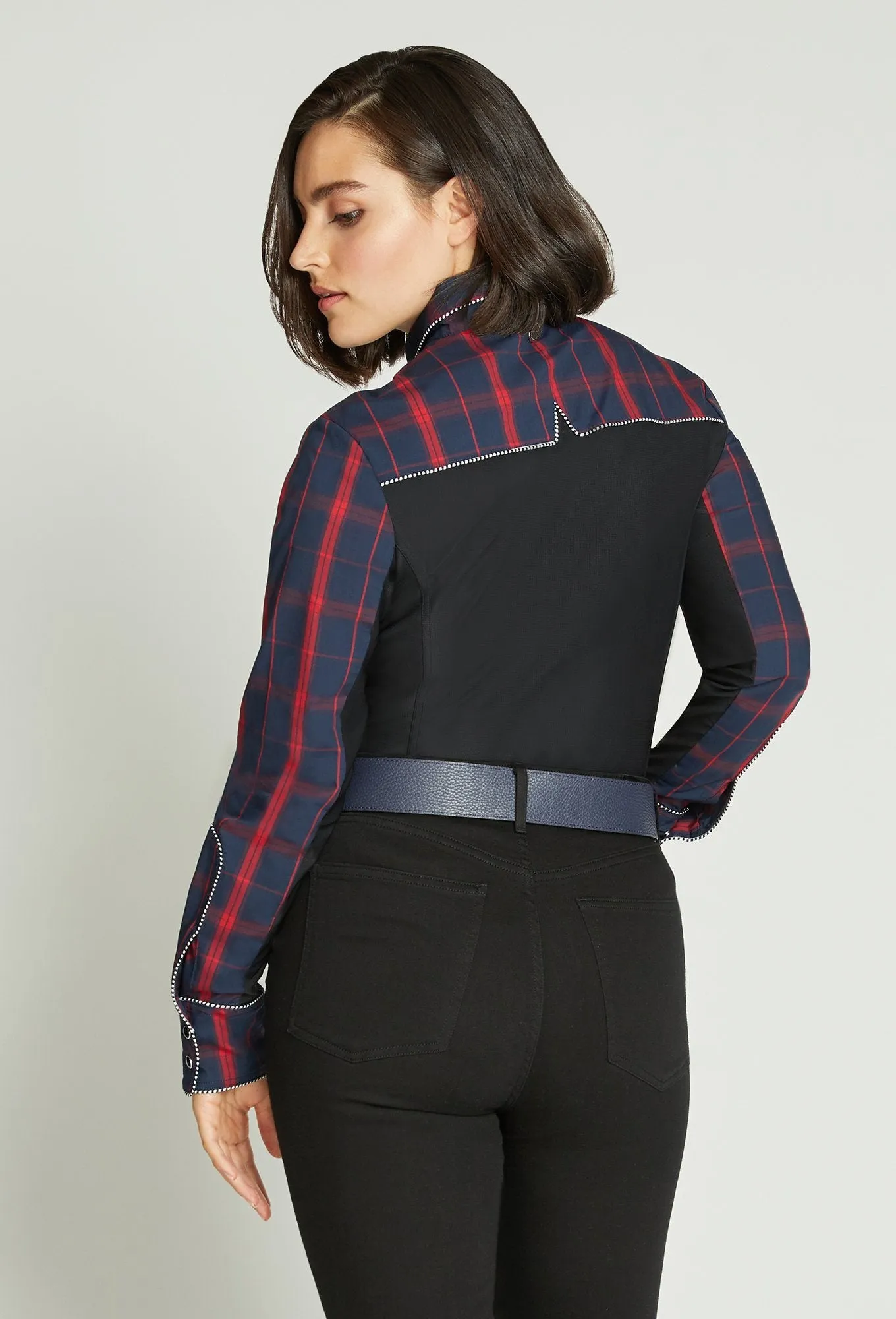 Midnight Plaid Western Show Shirt