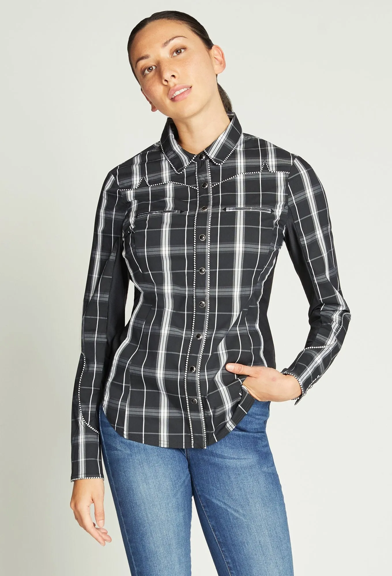 Midnight Plaid Western Show Shirt