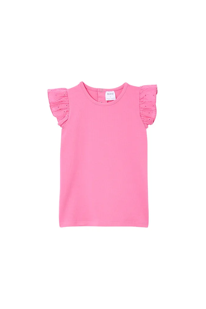 MILKY SACHET BRODERIE FRILL TEE