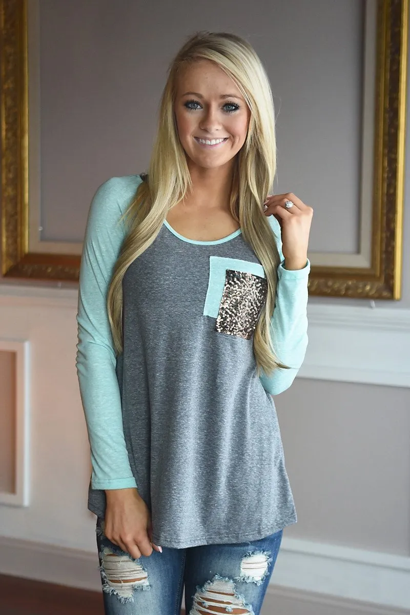 Mint Glam Top