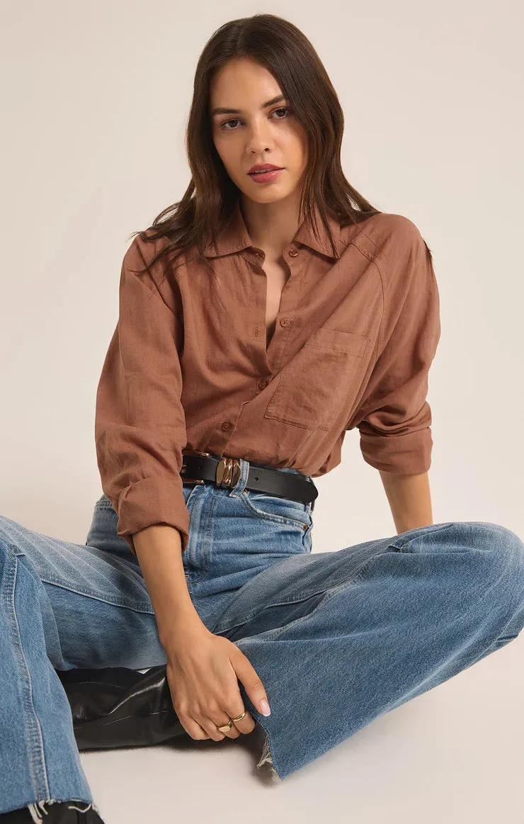 Mocha Linen Shirt