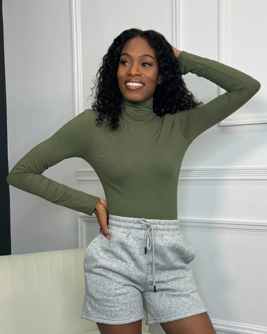 Mock Neck Long Sleeve Bodysuit