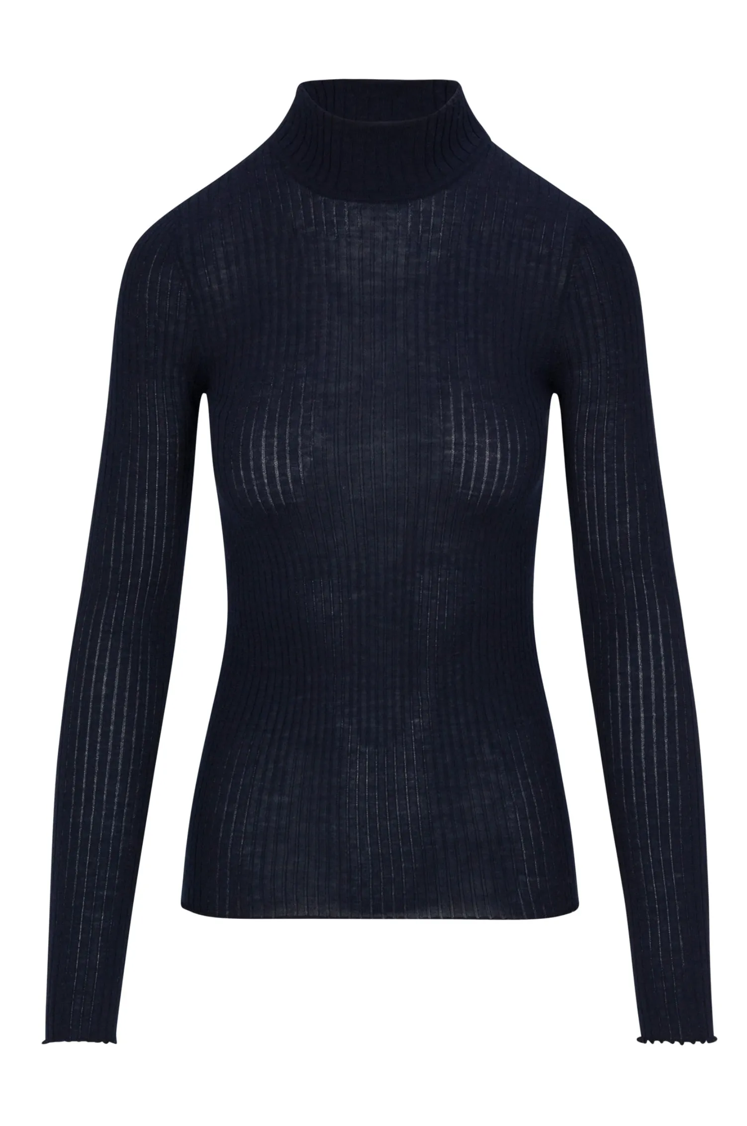 Mock Neck Long Sleeve Top in Inkwell