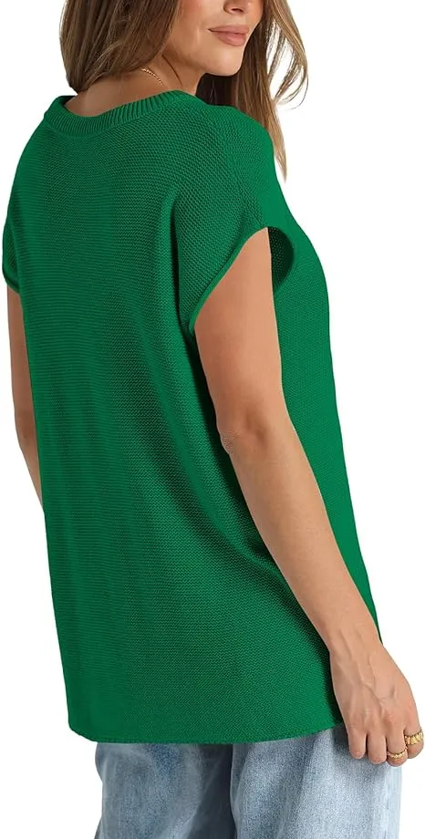 MODARANI Women Cap Sleeve Knit Shirts