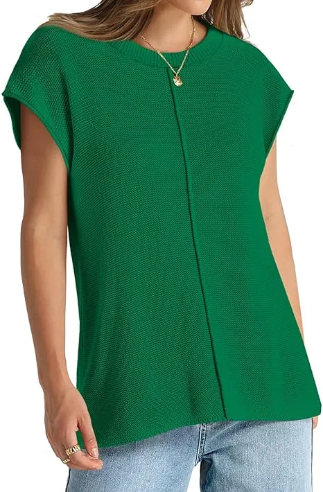 MODARANI Women Cap Sleeve Knit Shirts