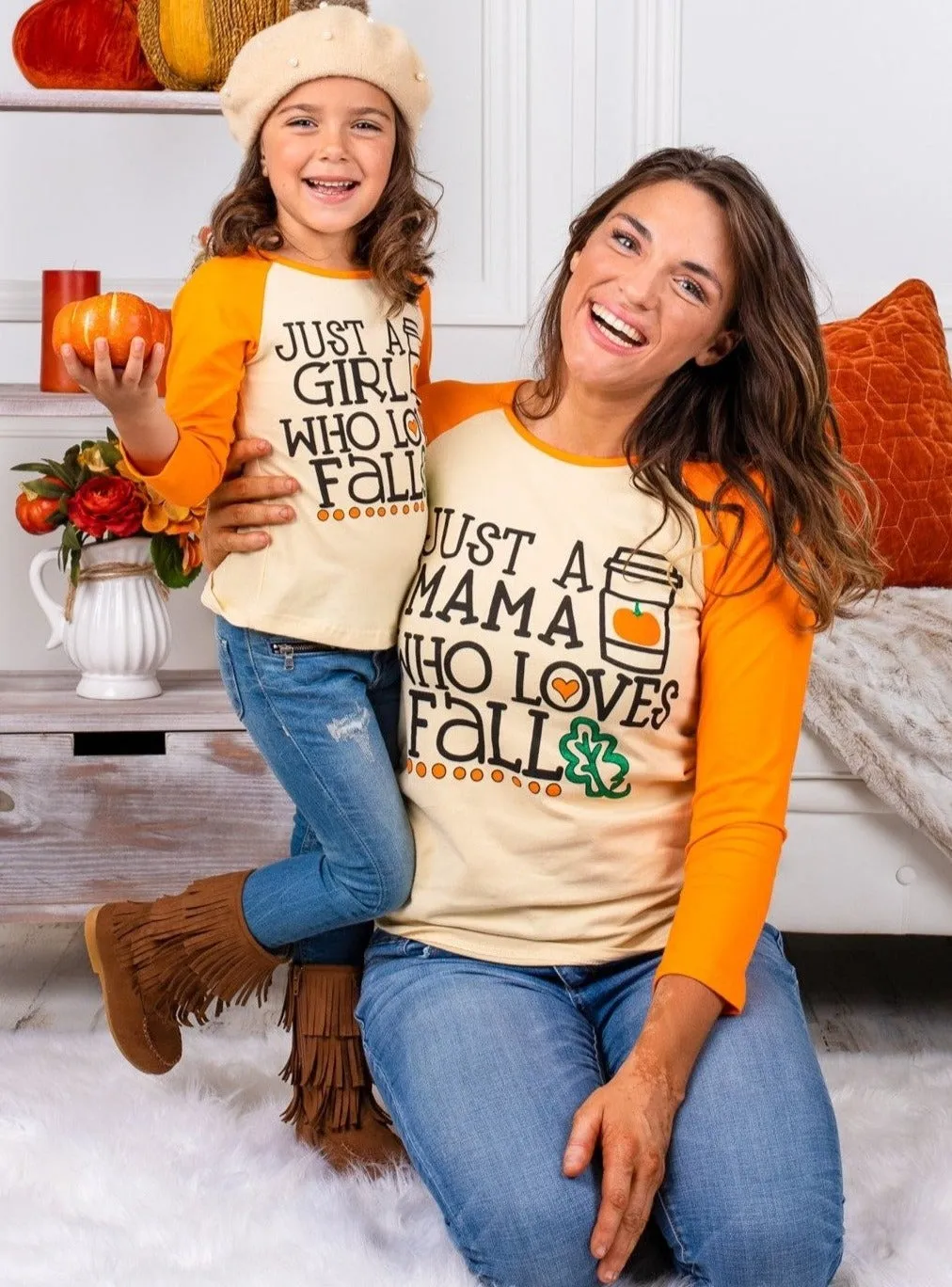 Mommy and Me Loves Fall Raglan Top