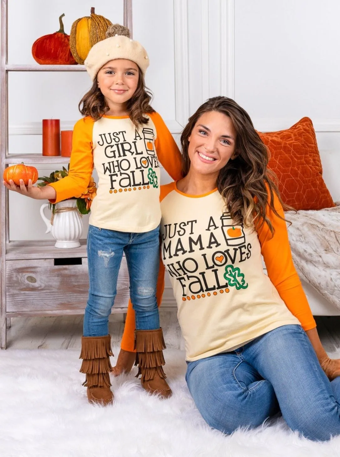 Mommy and Me Loves Fall Raglan Top