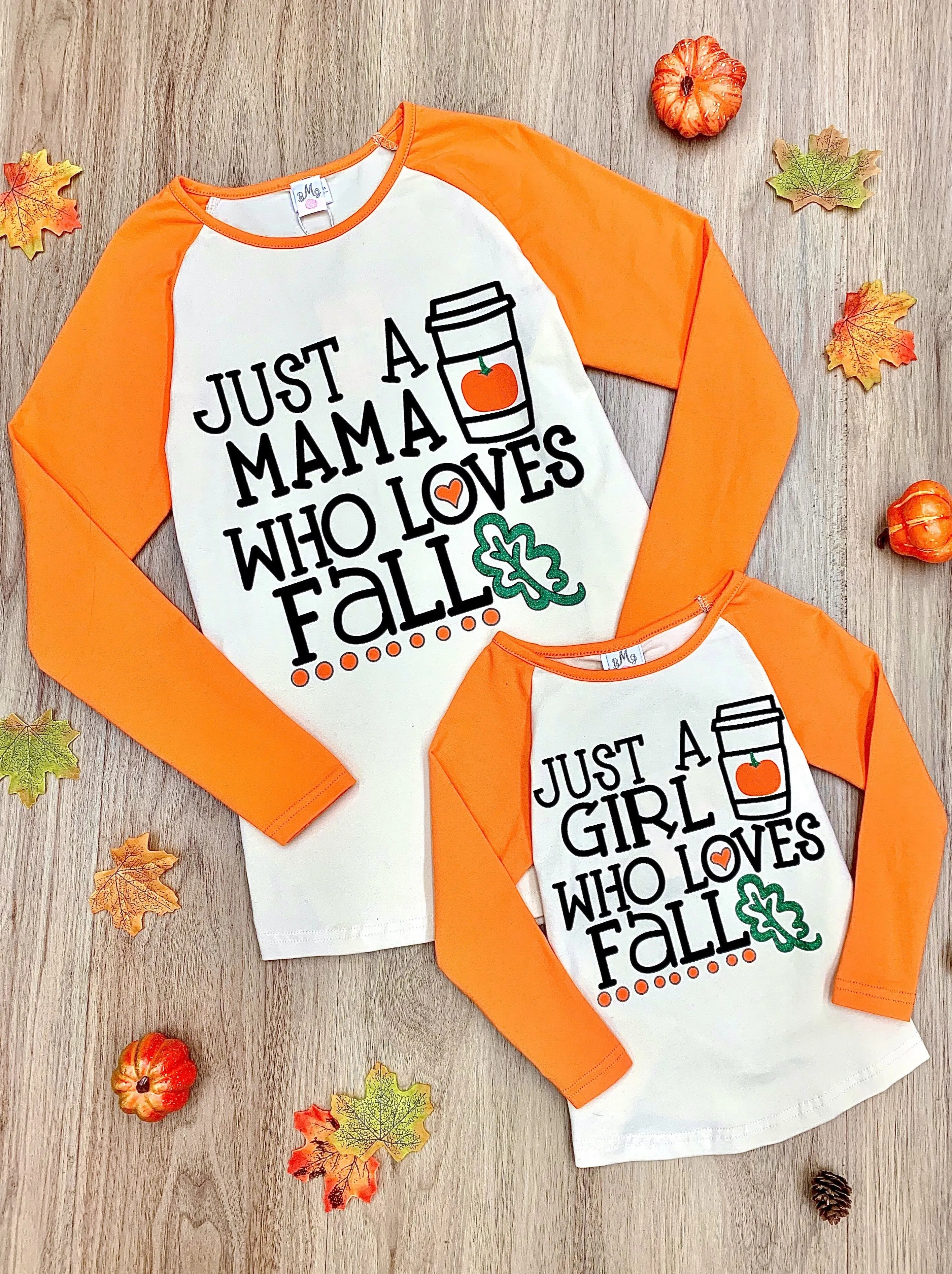 Mommy and Me Loves Fall Raglan Top