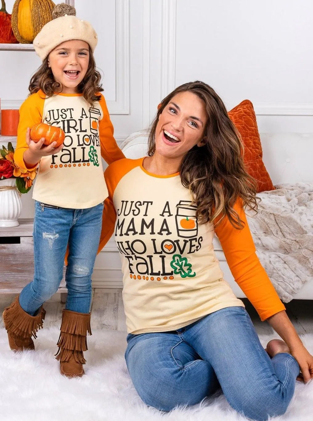 Mommy and Me Loves Fall Raglan Top