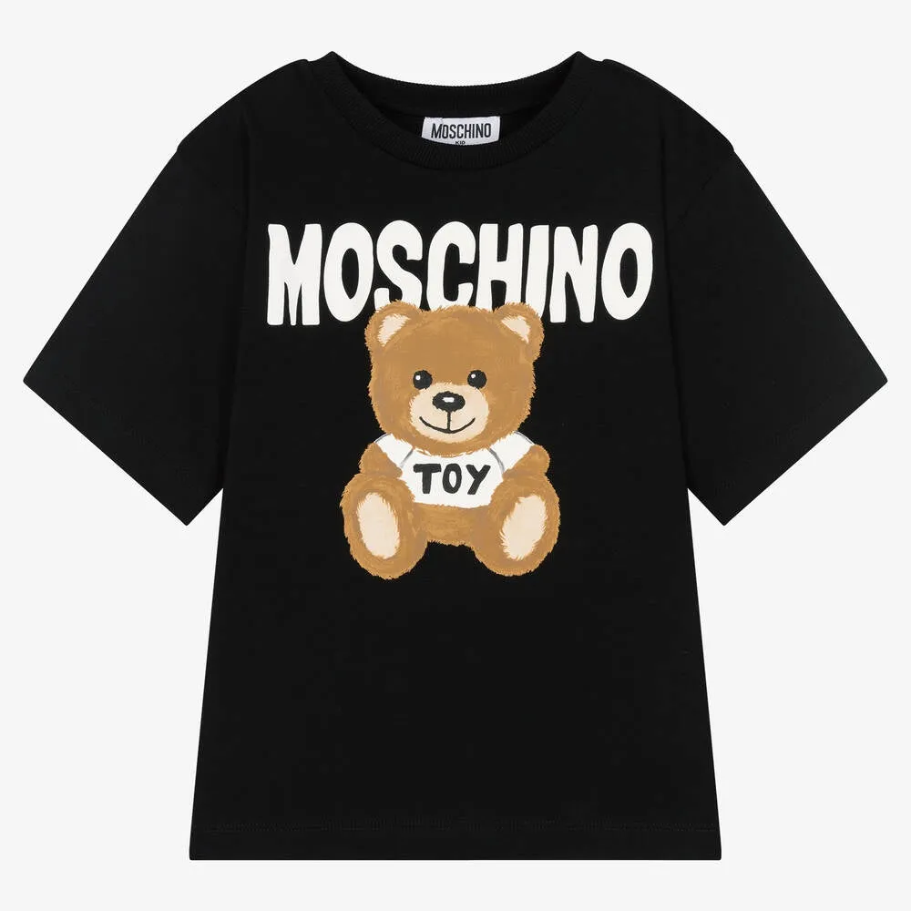 Moschino Maxi Tee With Fuzzy Bear And Txt Logo
