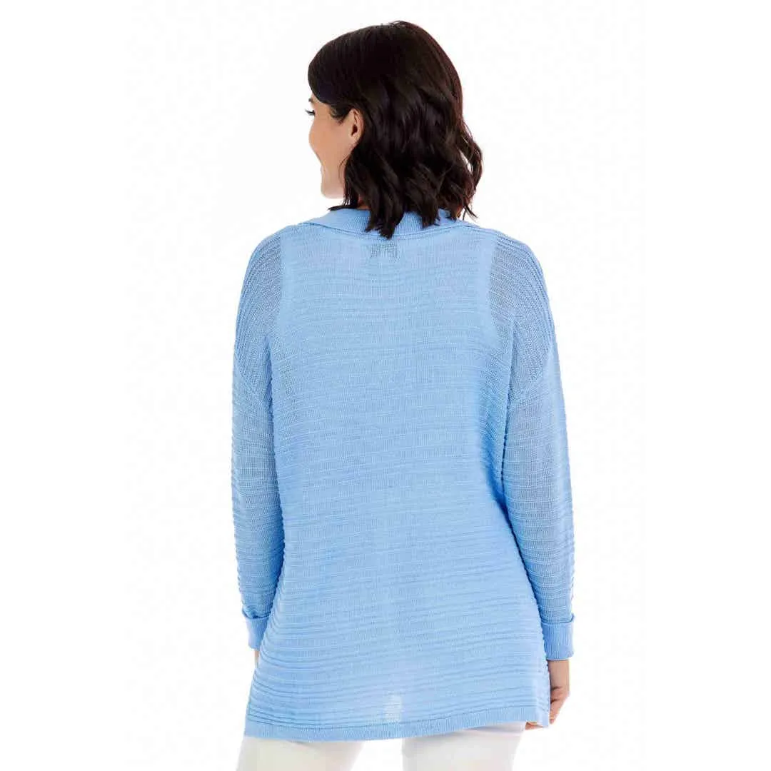 Mud Pie Cain Textured Cardigan - Blue