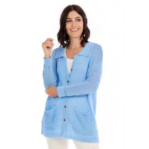Mud Pie Cain Textured Cardigan - Blue