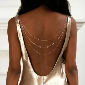 Multi-Layer Rhinestone Water Drop Back Chain