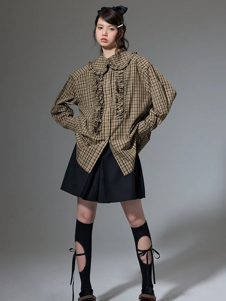 Multi-layered Ruffled Doll Collar Shirt