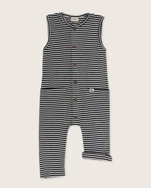 Multicolour Stripe Print Rib Jumpsuit