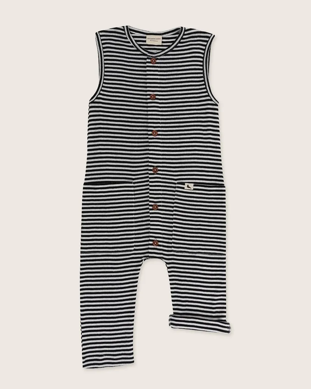 Multicolour Stripe Print Rib Jumpsuit