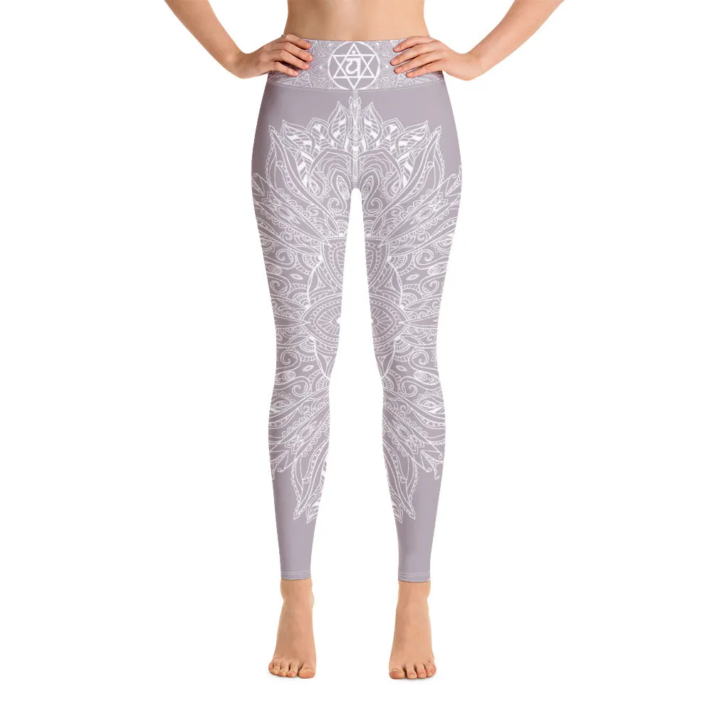 Mystic Mandala Heart Chakra Leggings by Goddess Swag