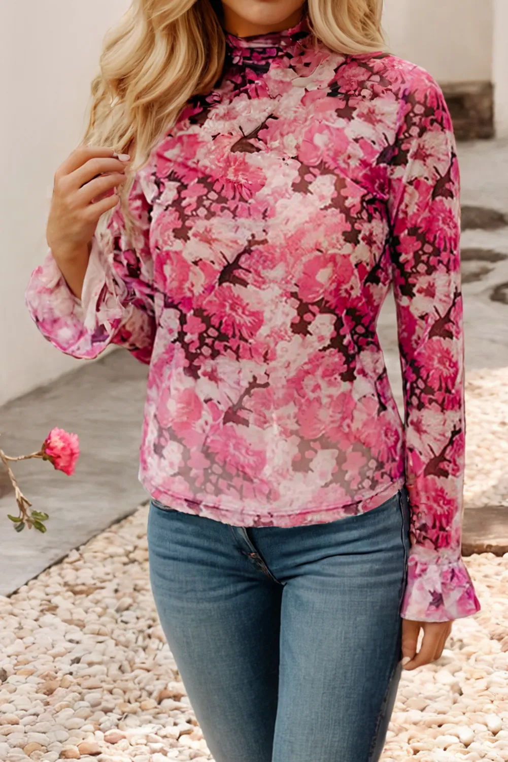 Naomi Art Gallery Ready Mesh Floral Top
