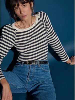 Nation Amelie Top in Pointelle Stripe