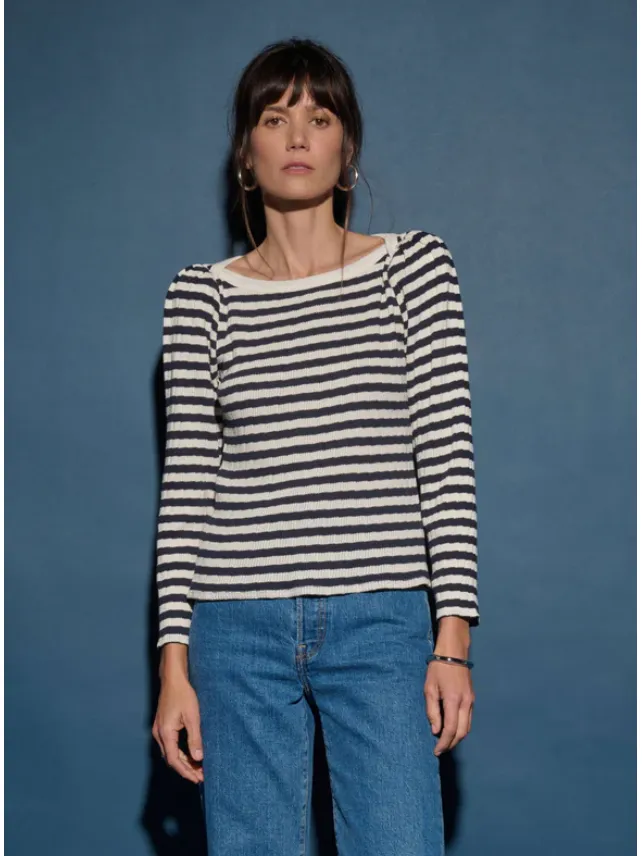 Nation Amelie Top in Pointelle Stripe