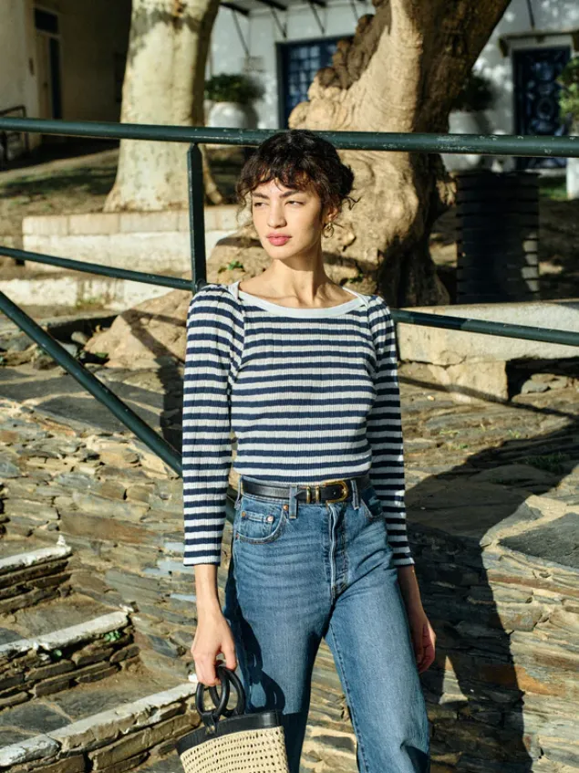 Nation Amelie Top in Pointelle Stripe