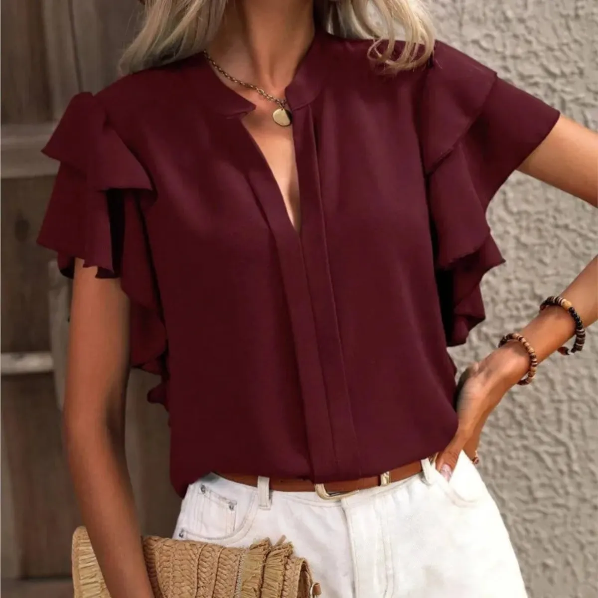 Nayeli | Elegant Ruffle Blouse for Women