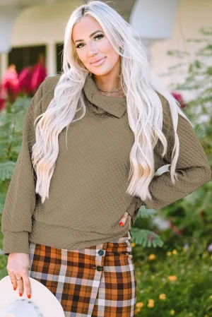 Neckline Stand Neck Pullover Sweatshirt