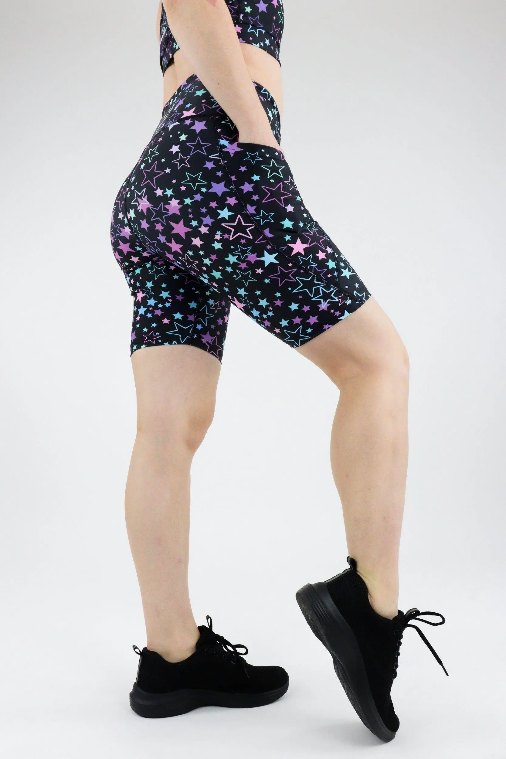 Neon Stars - Dynamic Active - Pocket Long Shorts