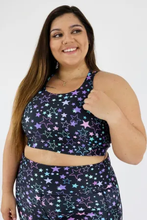 Neon Stars - Dynamic Active - Strappy Back Crop Top