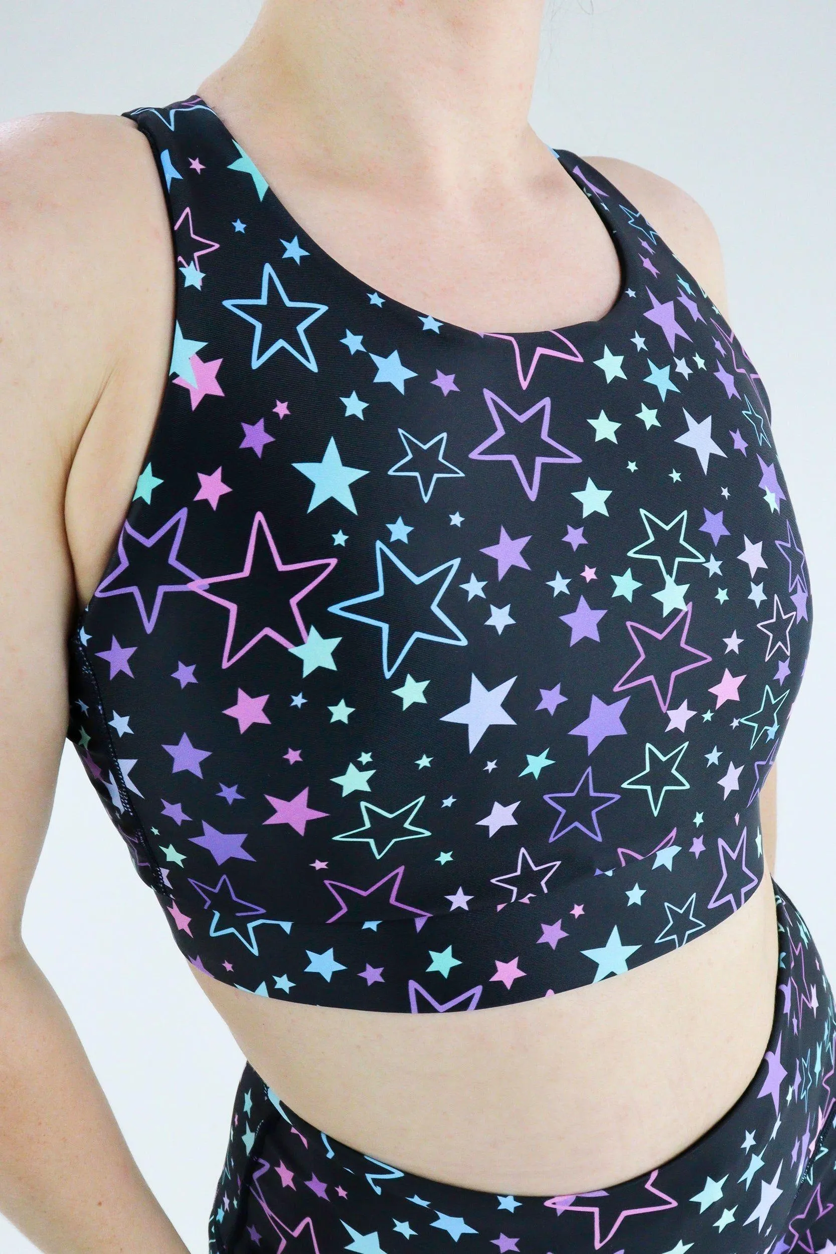 Neon Stars - Dynamic Active - Strappy Back Crop Top