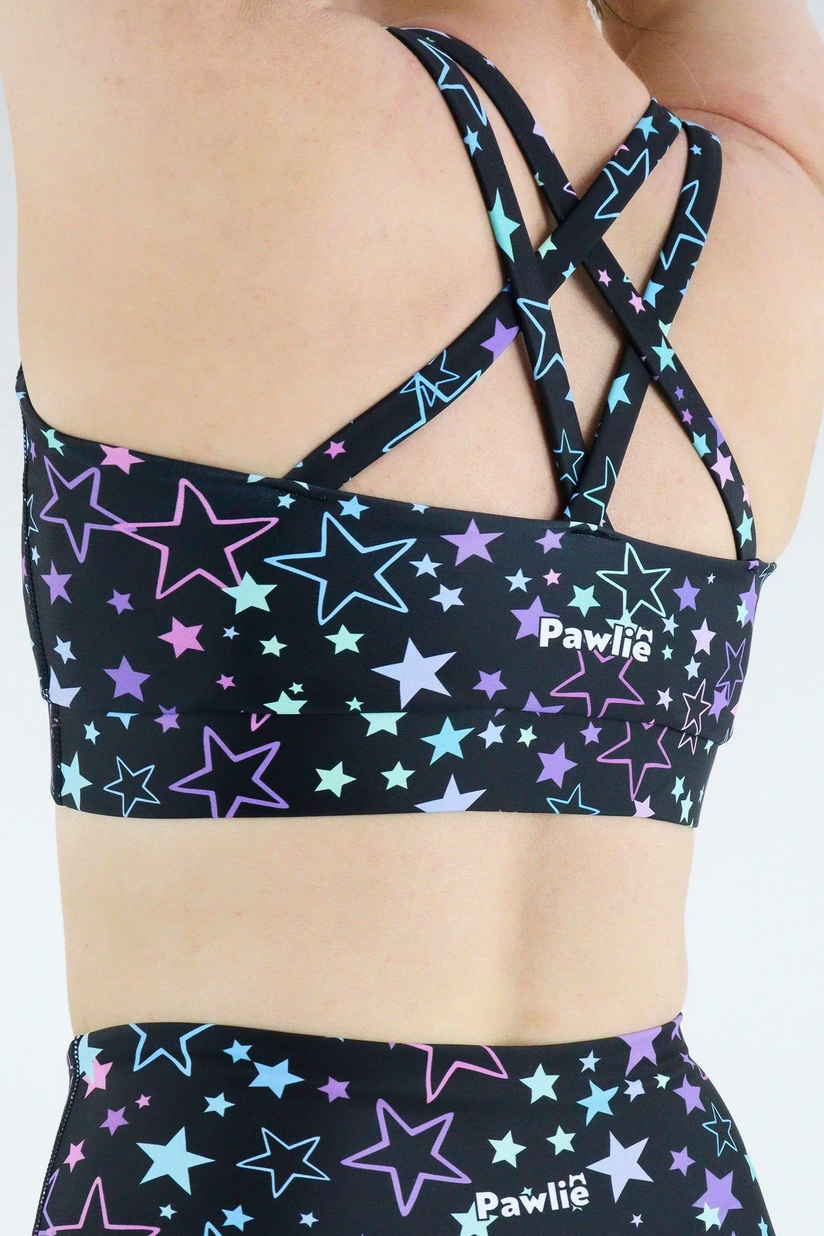 Neon Stars - Dynamic Active - Strappy Back Crop Top