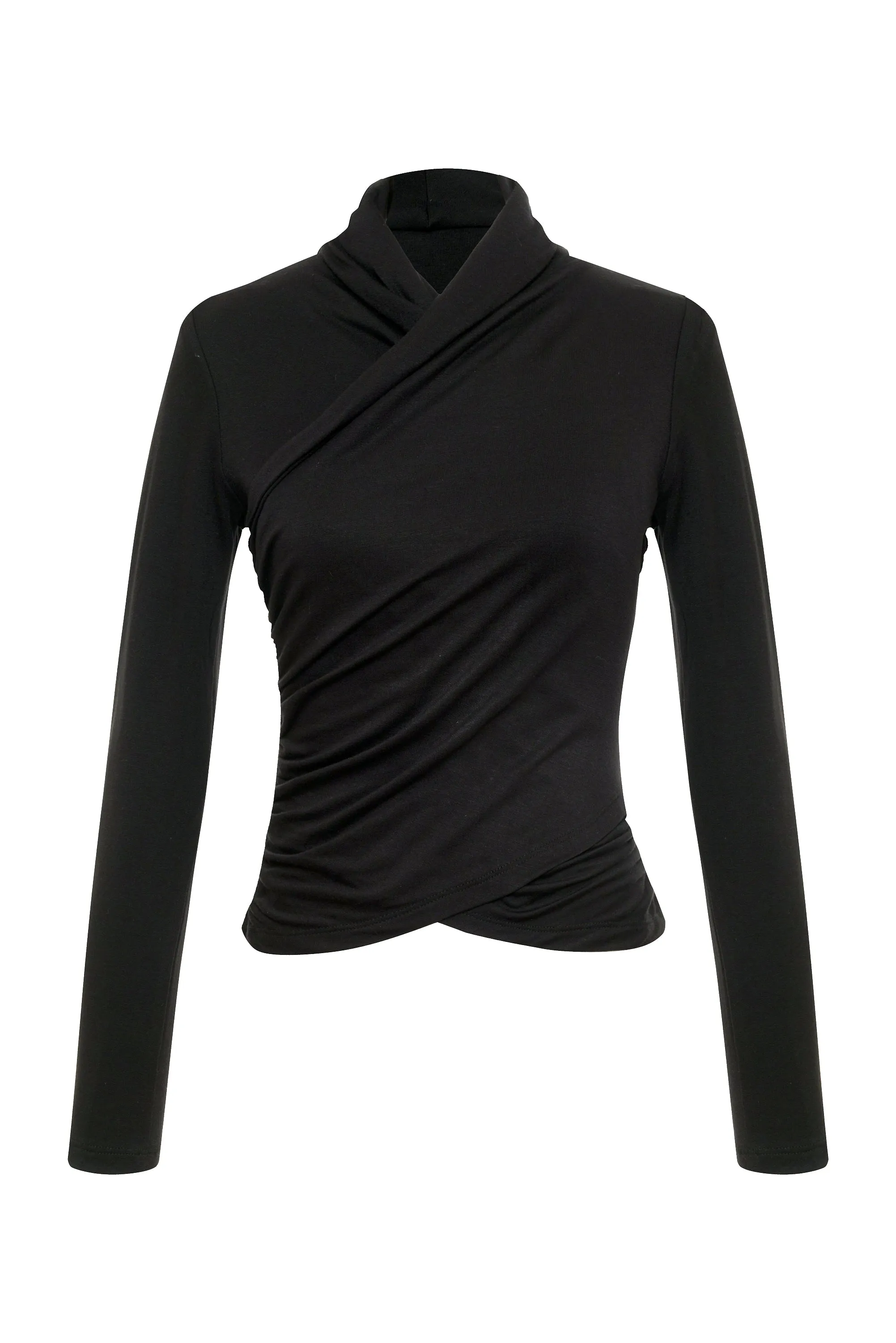Nightcap Wrap Collar Top