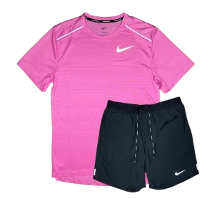 Nike 1.0 Miler and Flex Stride Shorts Set - Playful Pink/Black