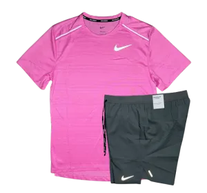 Nike 1.0 Miler and Flex Stride Shorts Set - Playful Pink/Grey
