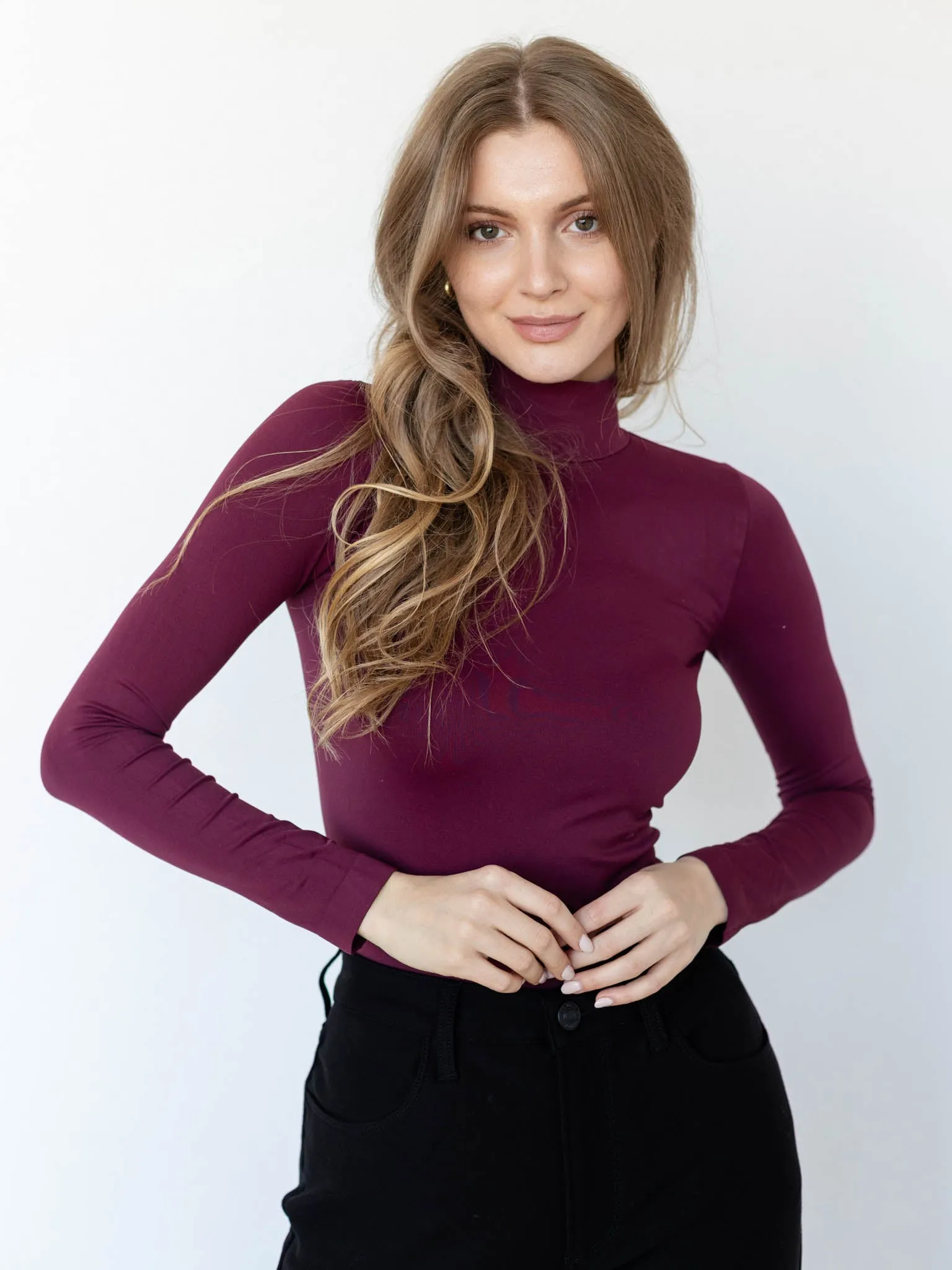 NIKIBIKI Long Sleeve Mock Neck Top