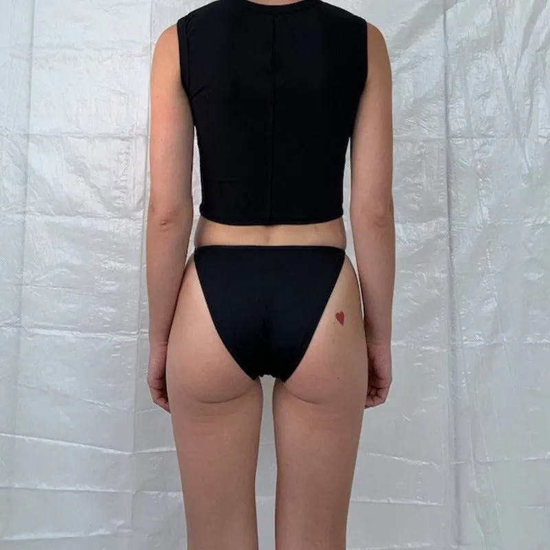 Nu Swim: Cleo Adjustable Bikini Bottom - Black