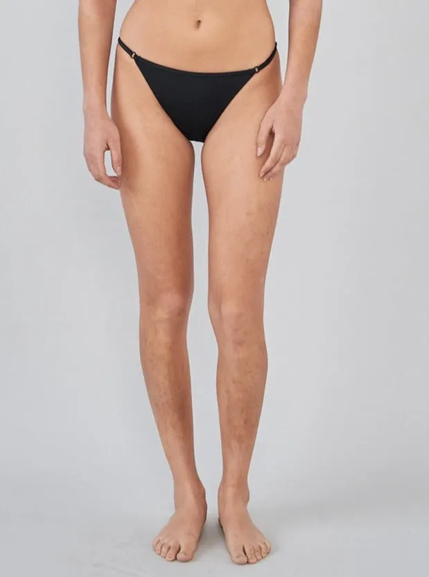 Nu Swim: Cleo Adjustable Bikini Bottom - Black