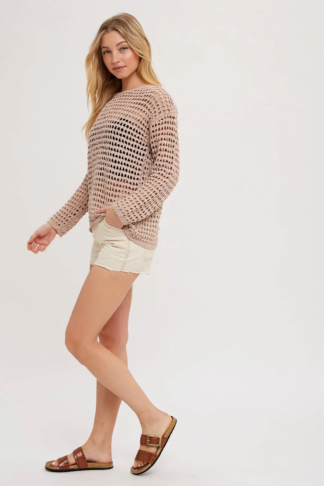 OPEN KNIT SWEATER OVERALL